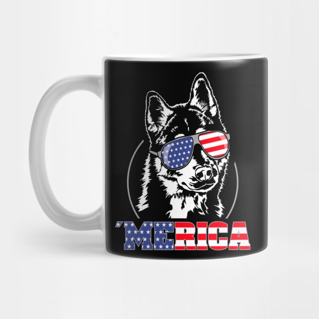 Siberian Husky American Flag Merica patriotic dog by wilsigns